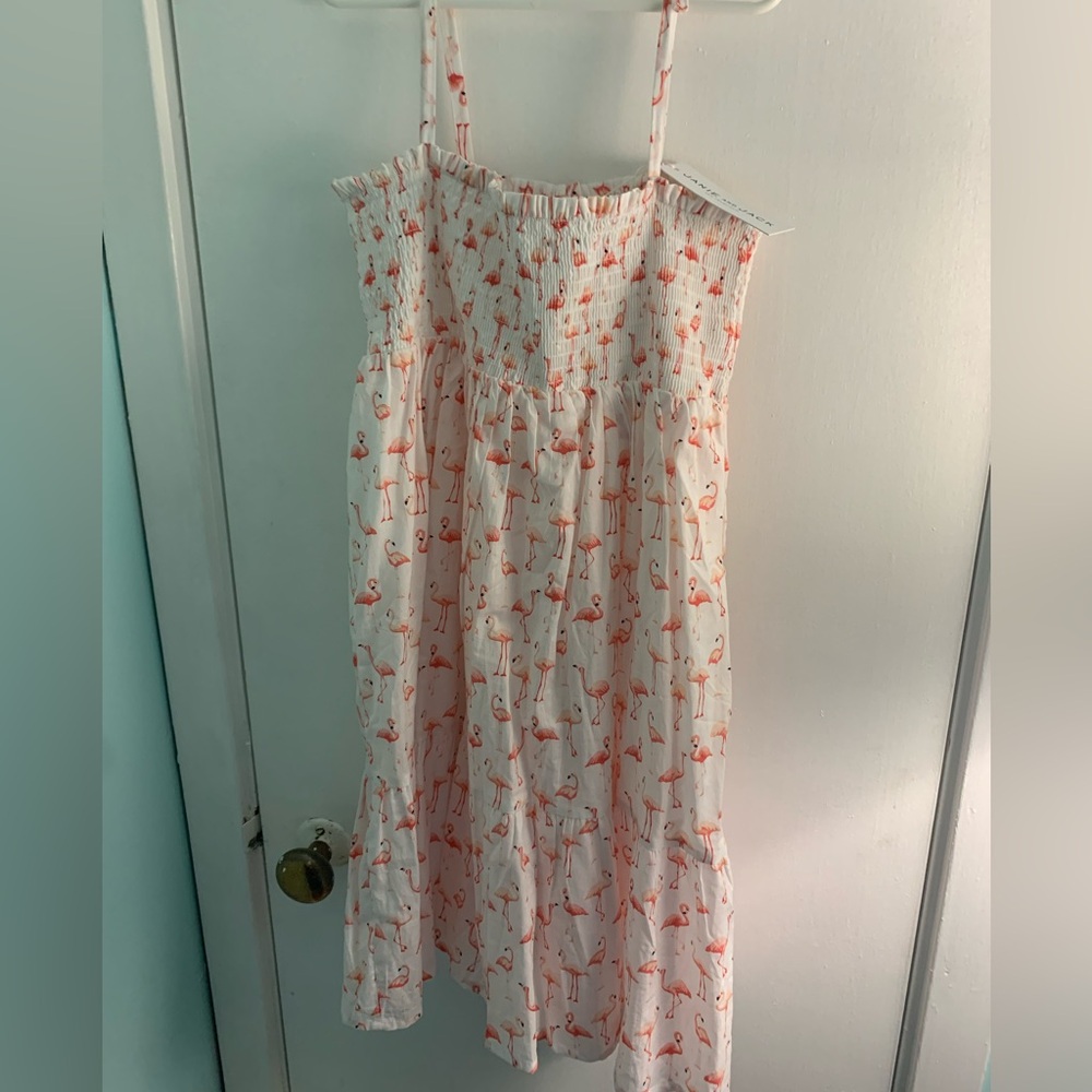Janie & Jack Girls Size 12 flamingo print sundress NEW with tag